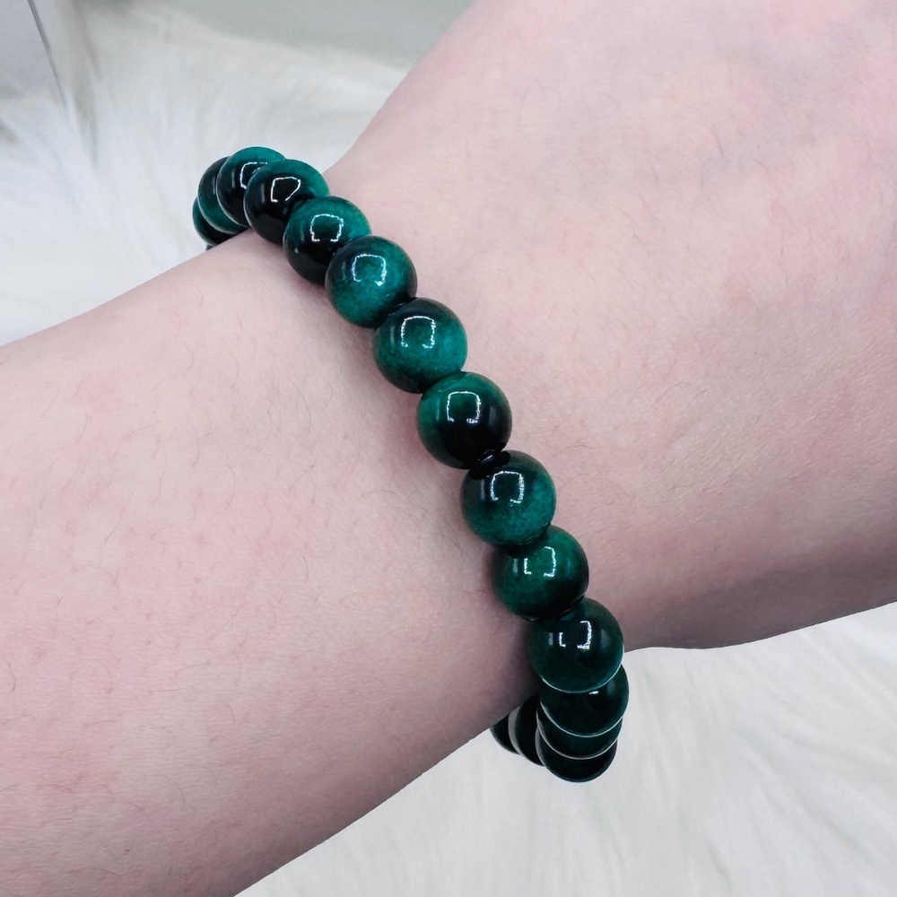 Green Galaxy Tiger Eye stone Beaded Bracelet